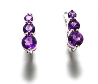 Amethyst Silver Journey Earrings