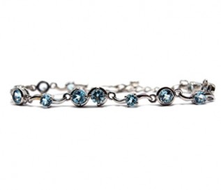 Blue Topaz Silver Bubbles Bracelet