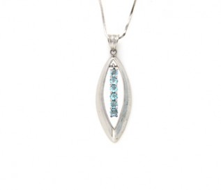 Blue Topaz Silver Pendulum Pendant