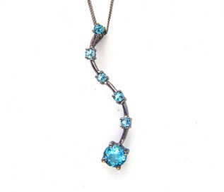 Blue Topaz Silver Journey Pendant