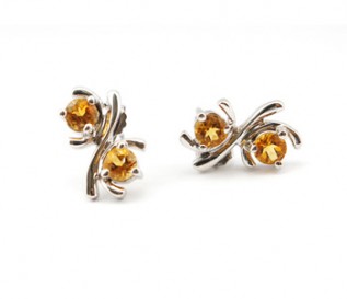 Citrine Silver Kiss Earrings