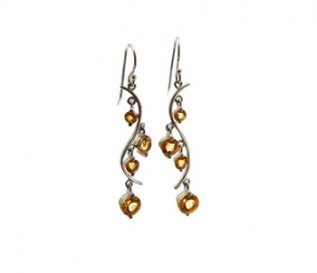 Citrine Silver Dangling S Earrings