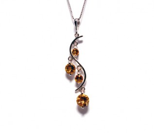 Citrine Silver Dangling Dazzle Pendant