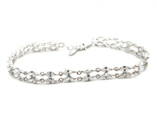 2 Row Cz Silver Bracelet