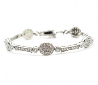 Cz Silver Vintage Design Bracelet