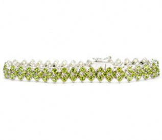 Green Cz Silver Bracelet