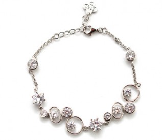 Cz Silver Pebbles Bracelet