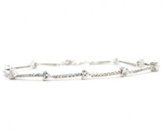 Cz Silver Cascading Hearts Bracelet