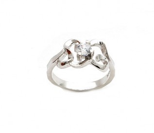 CZ Silver Squiggle Ring