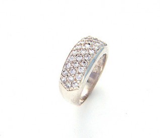 CZ Silver Micropave Set Band