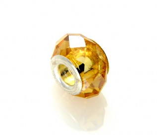 Yellow Crystal Glass Bead Charm