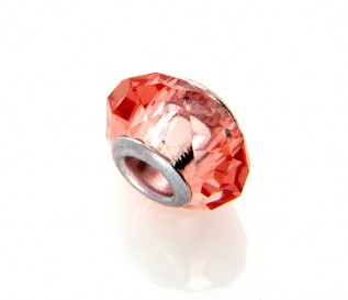 Pink Crystal Glass Bead Charm