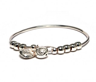 Children's Silver Expanding Charm Bangle