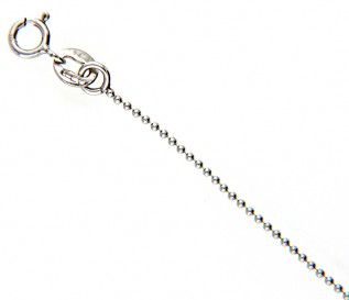 9K White Gold 1mm Ball Chain 20 Inch