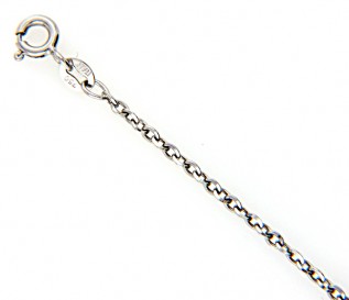 18K White Gold Link Chain 18 Inch