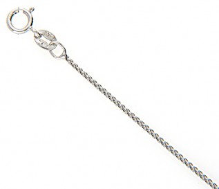 9K White Gold Spiga Chain 16 Inch