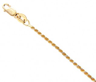 18K Yellow Gold Rope Chain 18 Inch