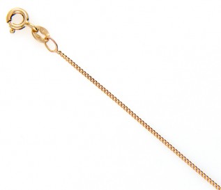 18K Yellow Gold Diamond Curb Chain 16 Inch