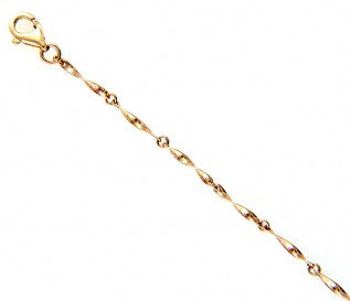 9K Yellow Gold Twisted Link Chain 16 Inch
