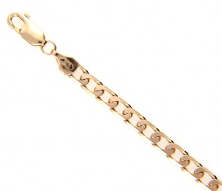 Men's 9ct Yellow Gold Oval Curb Chain 18 Inch