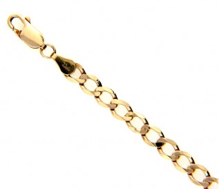 Men's 9ct Yellow Gold Diamond Curb Chain 21 Inch