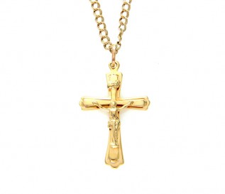 Men's 9k Gold Crucifix Pendant