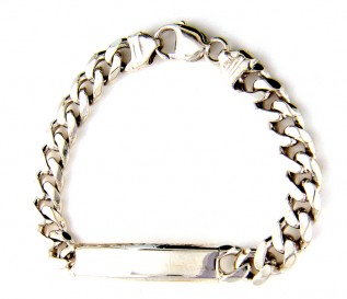 Men's ID Curb Sterling Silver Bracelet 