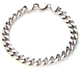 Men's 8mm Curb Sterling Silver Bracelet 