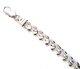 Men's Silver 9mm Diamond Cut Curb Chain 20 Inch