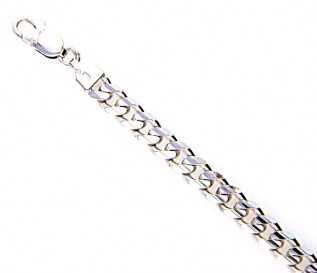 Men's Silver 6mm Diamond Cut Curb Chain 18 Inch