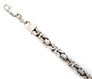 Men's Sterling Silver 6mm Byzantine Chain 20 Inch