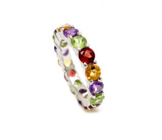 multi gemstone eternity ring