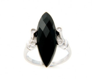 Marquis Onyx 925 Silver Ring