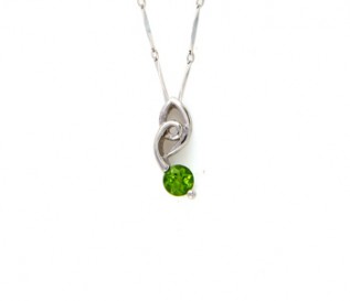 Contemporary Peridot Silver Pendant