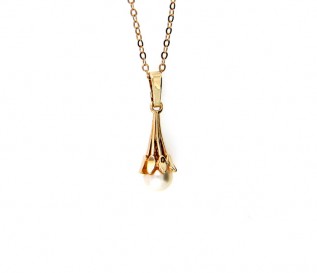 9K Yellow Gold Freshwater Pearl Drop Pendant