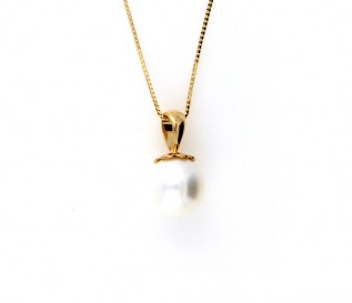 14K Yellow Gold Freshwater Pearl Pendant