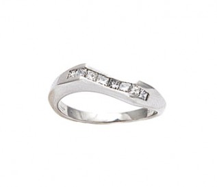 Platinum 0.37Ct Diamond Twisted Wedding Ring