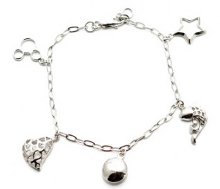 925 Silver 5 Charm Bracelet