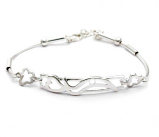 925 Silver Curvy Heart Bracelet