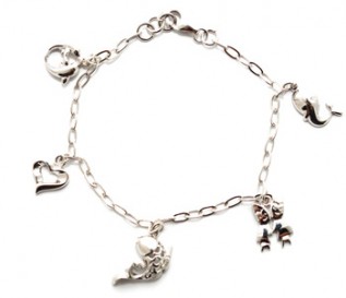 925 Silver Multi Charm Bracelet