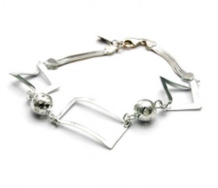 925 Silver Geometric Shapes Bracelet