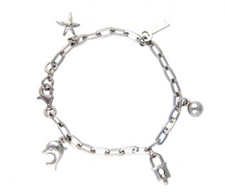 925 Silver Star And Dolphin Charm Bracelet