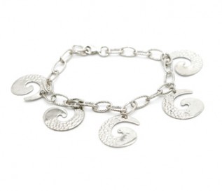 925 Silver Dangling Shells Bracelet