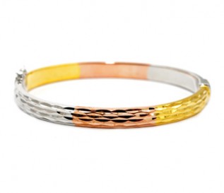 925 Silver Three Colour Bangle