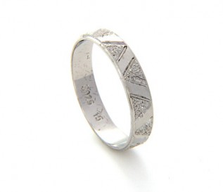 925 Silver Zig Zag Patterned Band