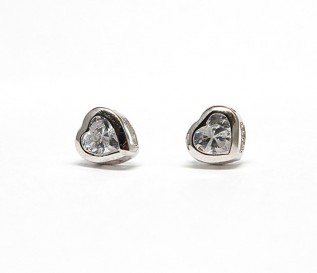 Kids Hearts Silver Earrings