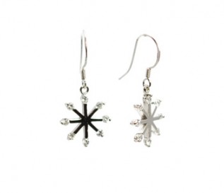 Cz Silver Snowflake Earrings