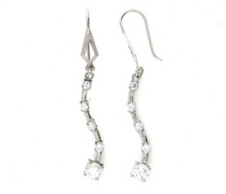 Cz Silver Journey Earrings