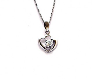 Cz Silver combined Hearts Pendant