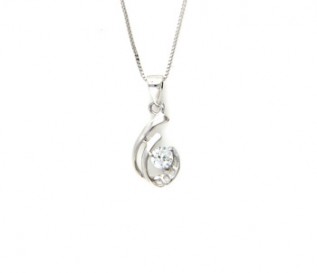 CZ Silver Swirl Pendant